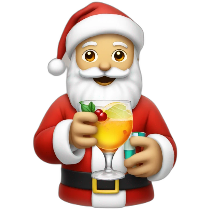 Santa with a cocktail emoji