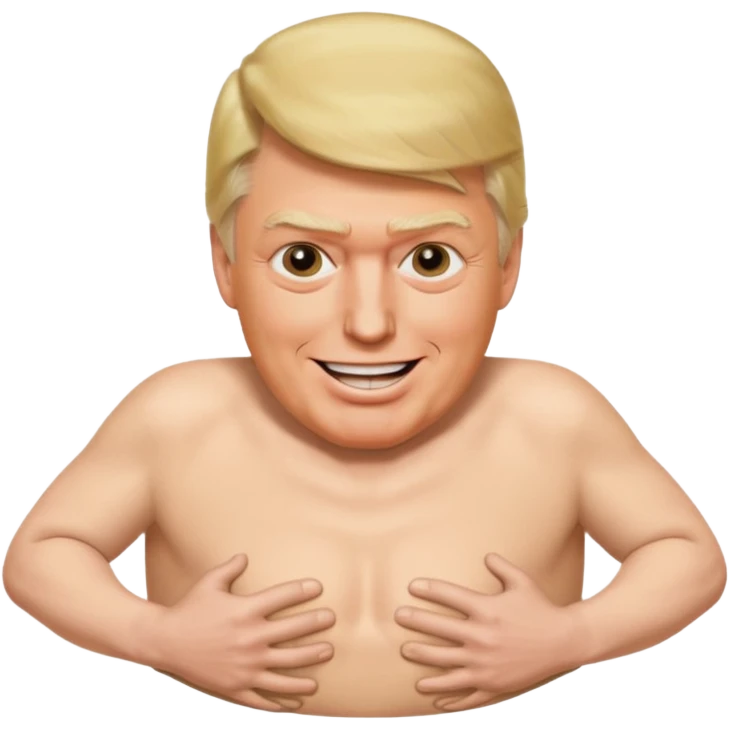 Trump putting his head in bill clinton’s groin emoji