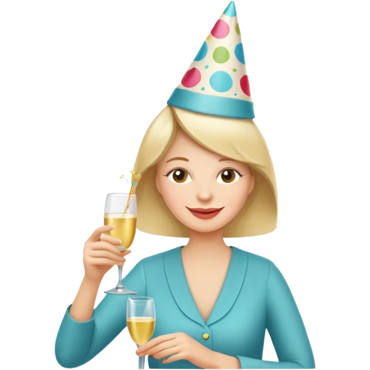 Happy mom is sewing and drinking champagne  emoji