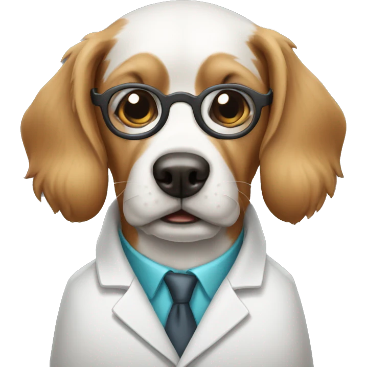 dog that looks like scientist  emoji