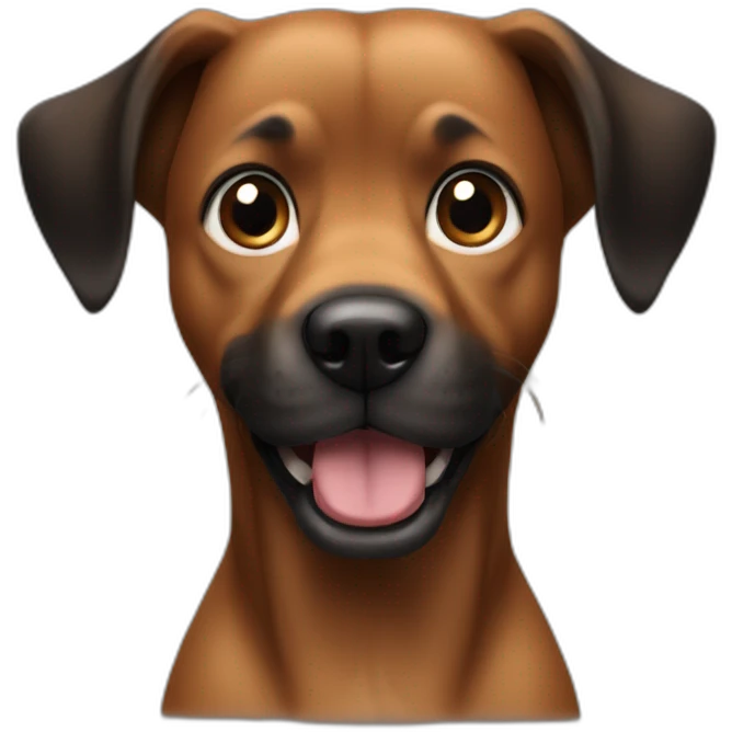 dog brown black spits ears slightly longer hair emoji