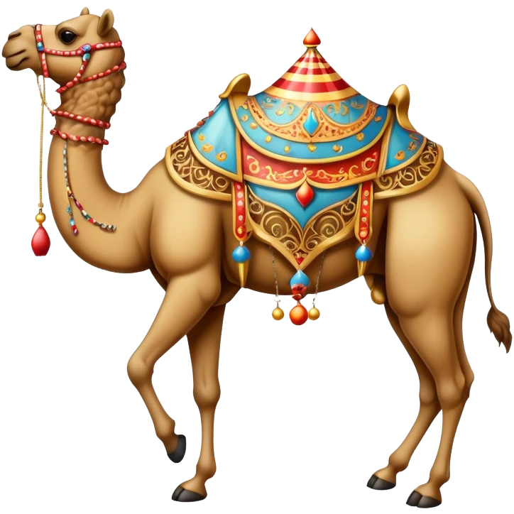 Vintage Arabian circus camel with filigree with four legs emoji