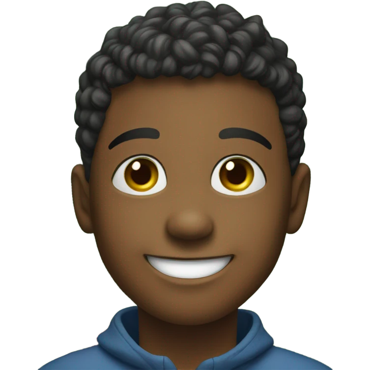 smiling boy by christmas tree emoji