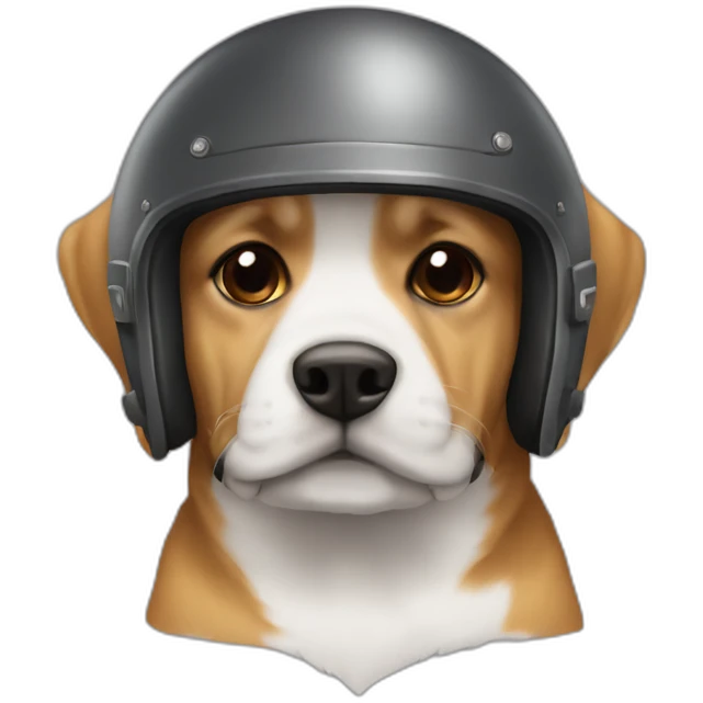 Perro con casco de motomoto emoji