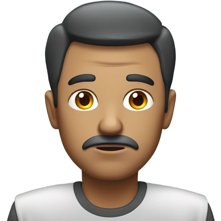A man struggling with fixing a bug emoji