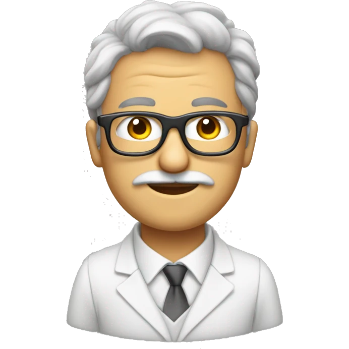 Emoji de una persona profesor de matematicas con gafas y un pco debarba emoji