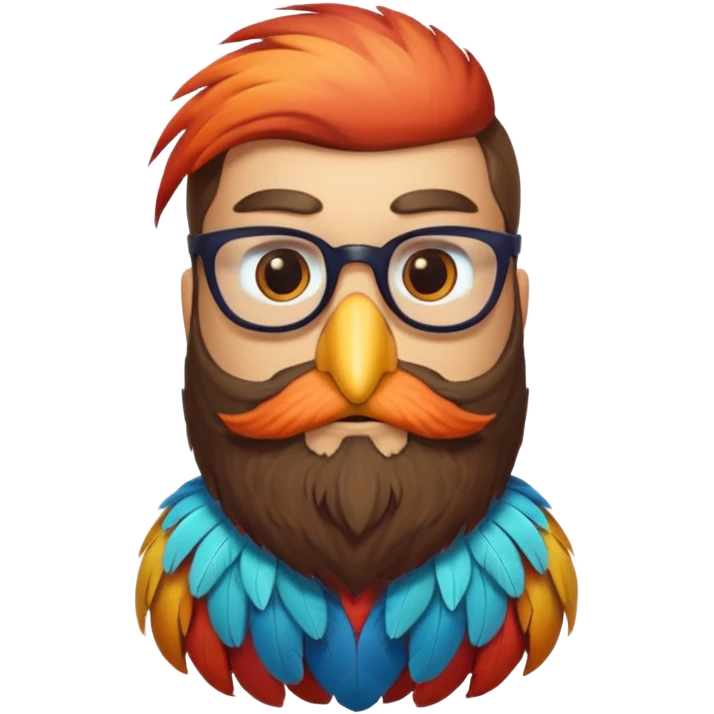 bearded bird with shirt emoji