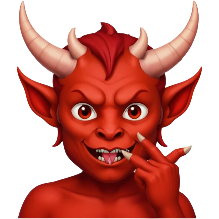 Creppy devil and shushing someone  🤫 like over there mouth emoji