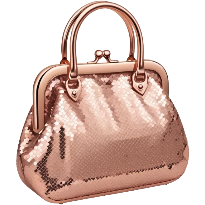 Rose gold sequin bag emoji