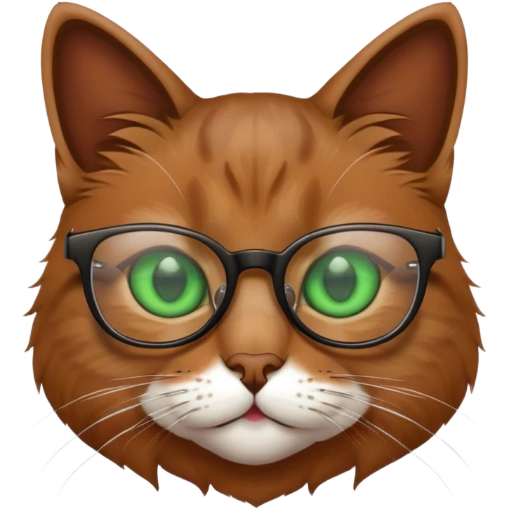 Cat wears glasses  emoji