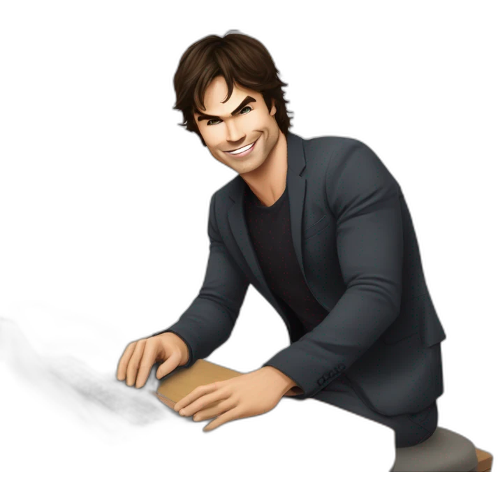 Ian Somerhalder qui boit du sa'g emoji
