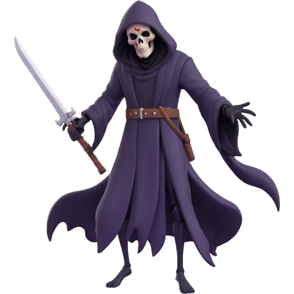 grim reaper inspired by Fortnite, dramatic pose emoji