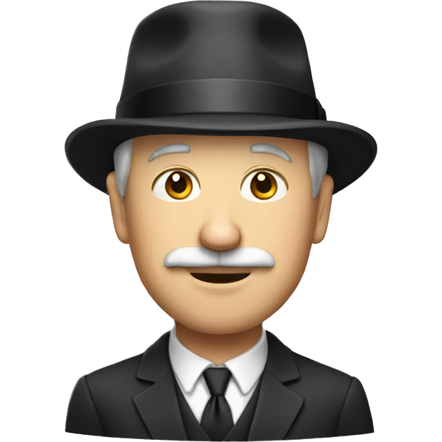 50-year old white man with bowler hat emoji