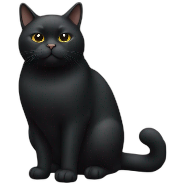 fat fat fat black cat standing emoji