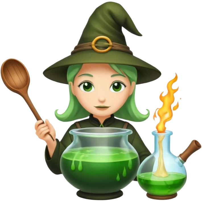 green witch cooking potion emoji
