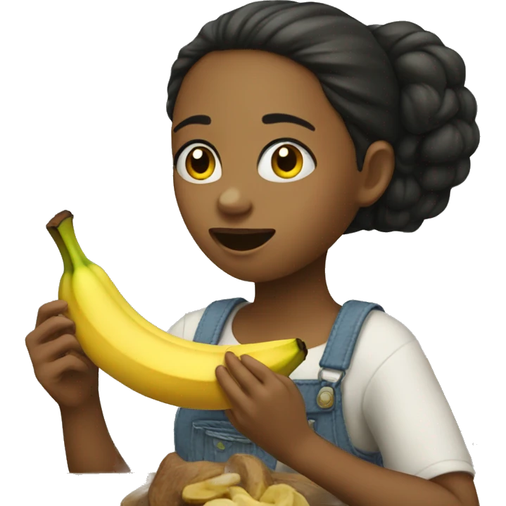 A girl eating banana  emoji
