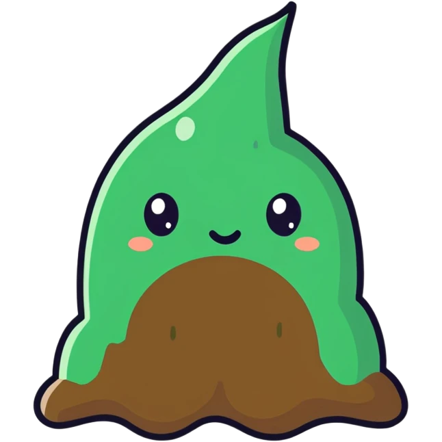 A dark green💩 crying emoji