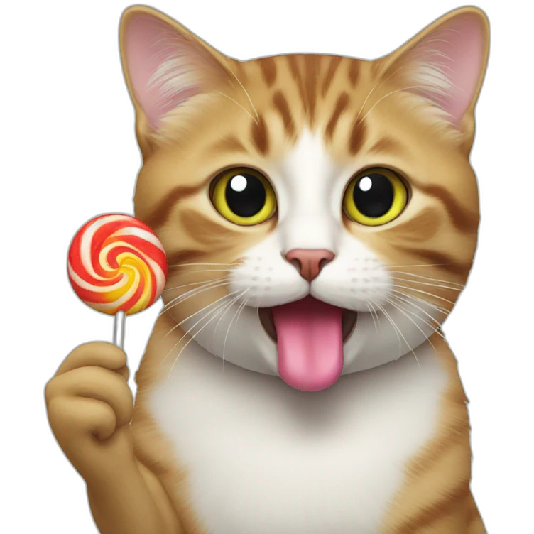 cat licking a lollipop emoji
