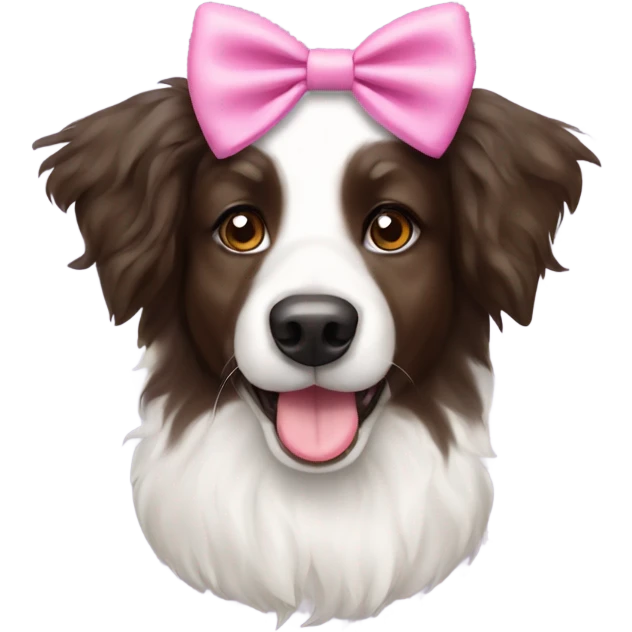Border collie poodle with bow on head  emoji