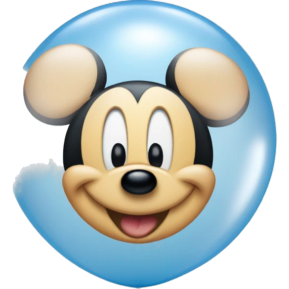 Micky Mouse ears icon blue balloon inside a clear balloon emoji