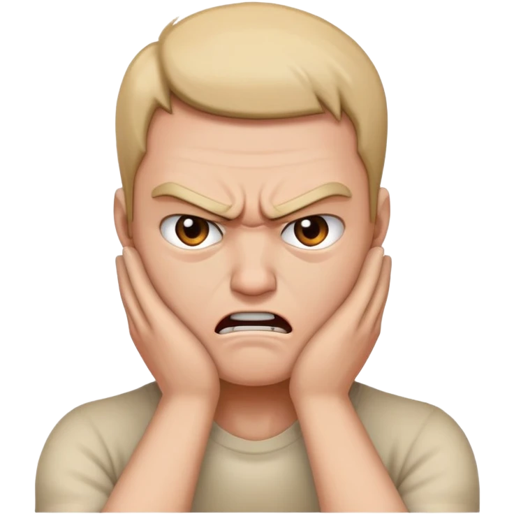 Somone holding there hands to their neck being mad emoji