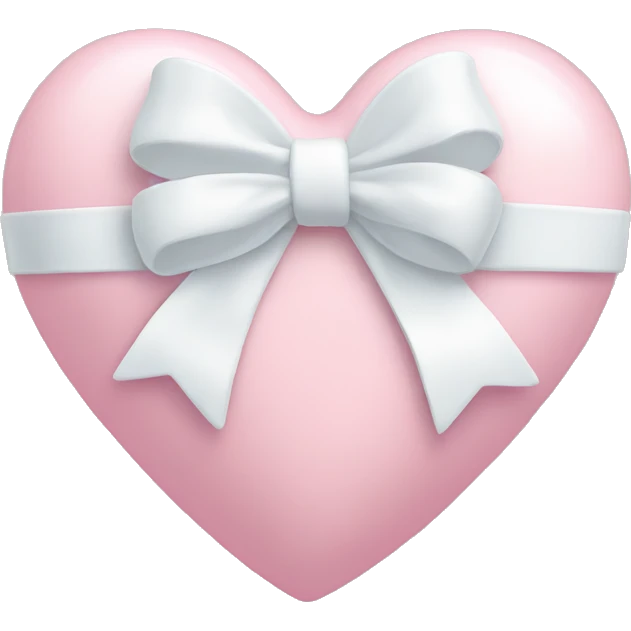 Pastel pink heart with white bow emoji