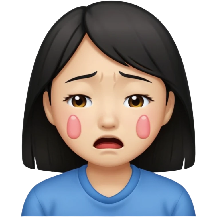 Asian girl crying more like this 😭 emoji