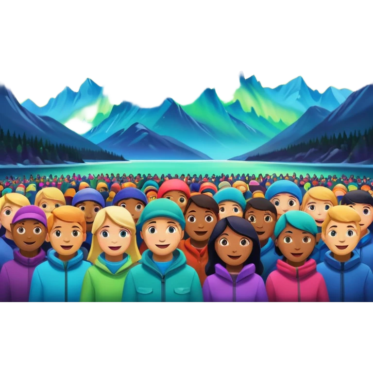 something that represents the aurora borealis lights and queer community emoji
