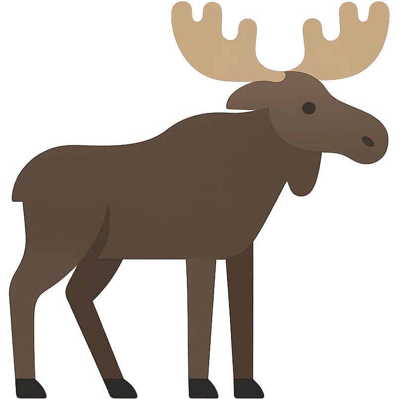 Flat design style moose emoji