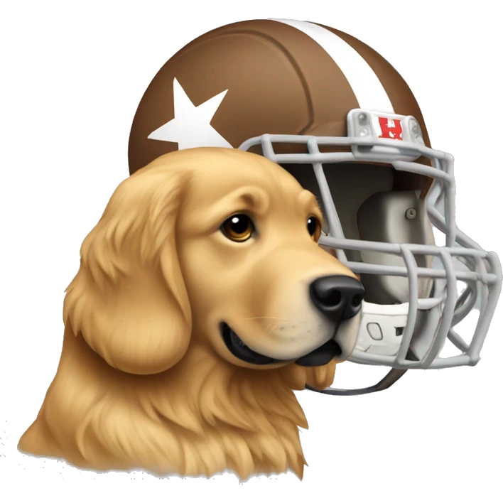 golden retriever with texas football helmet  emoji