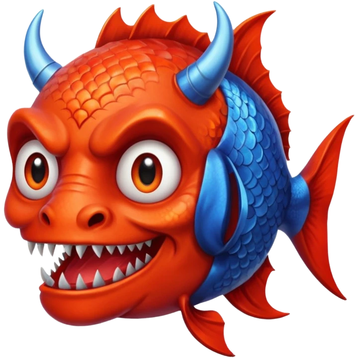 devil with a fish emoji