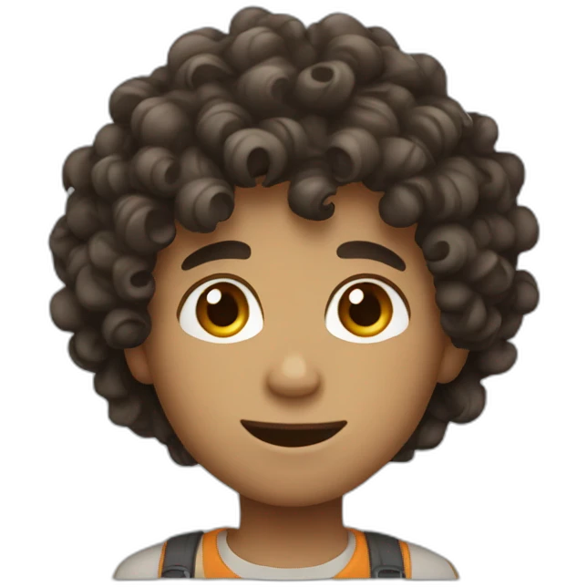 curly hair boy emoji