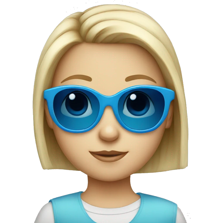 Little white girl with blue sunglasses emoji