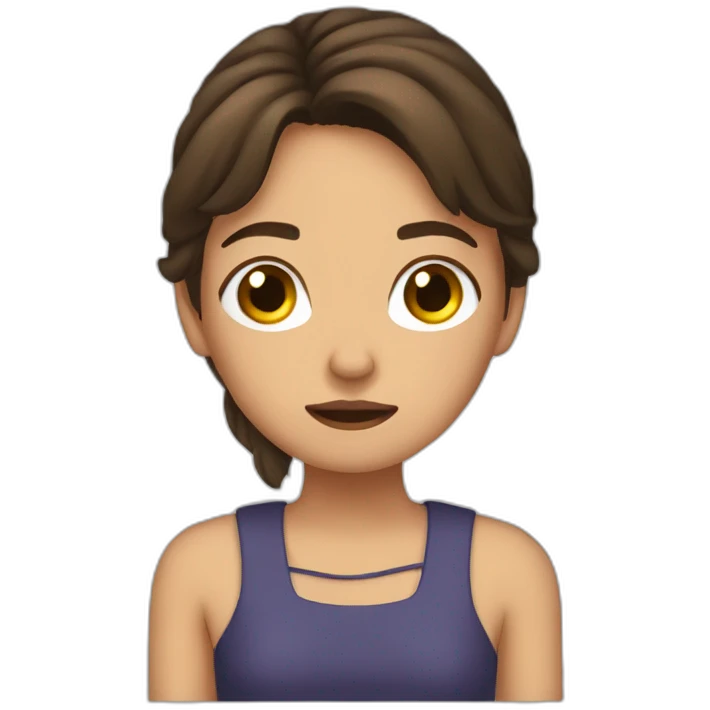 Fille brune qui pleure emoji