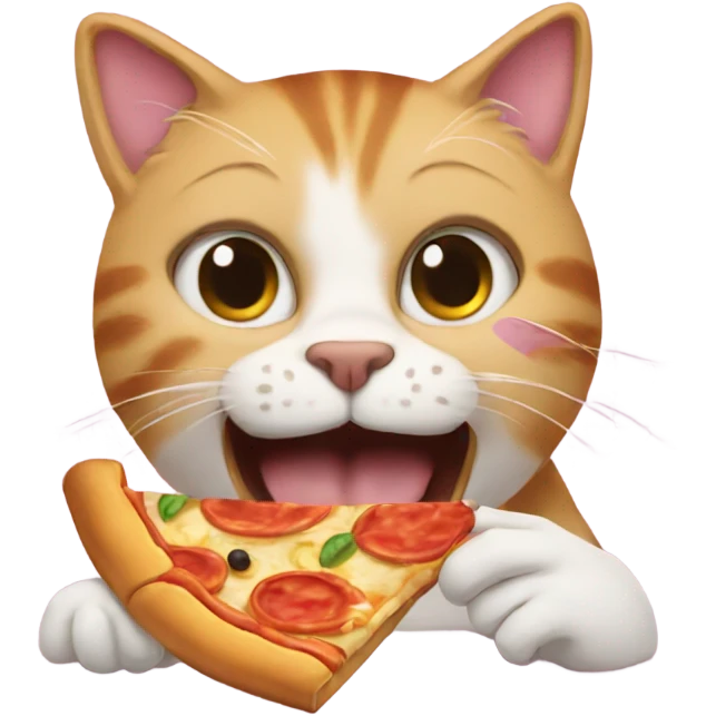 Cat eating pizza emoji