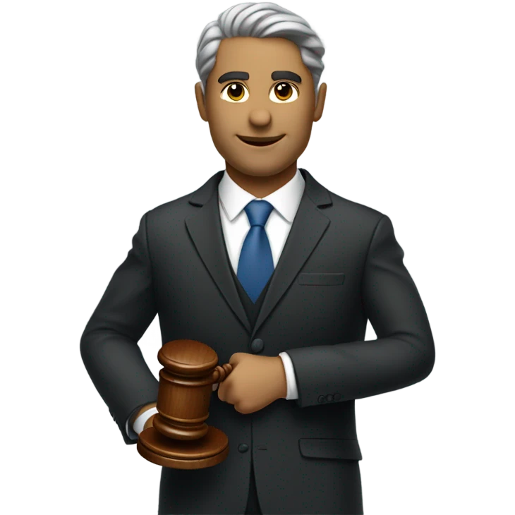 Lawyer with a gavel emoji