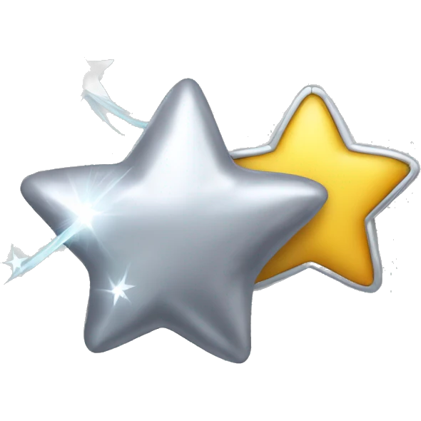 Silver shooting star emoji