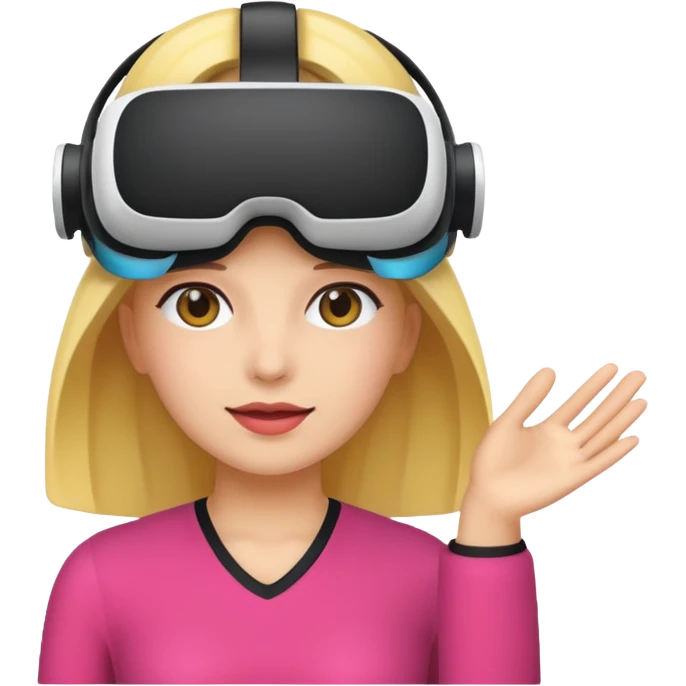 VR wearing woman emoji