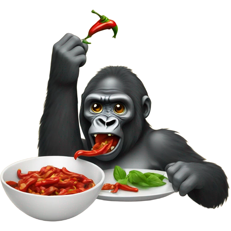 Gorilla eating chilli emoji