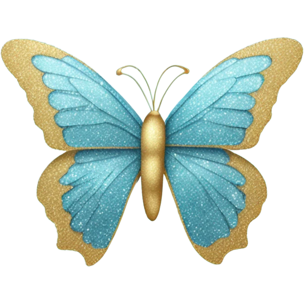 Butterfly light blue with glitters emoji