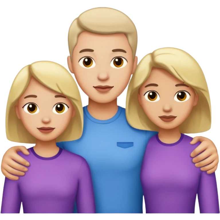 a gay man with three girls emoji