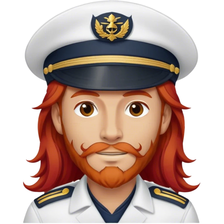 a male boat captain with long red hair emoji