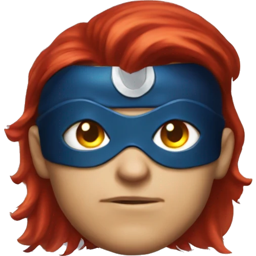 red haired superhero cosplay Cyclops from marvel X-men comic books emoji