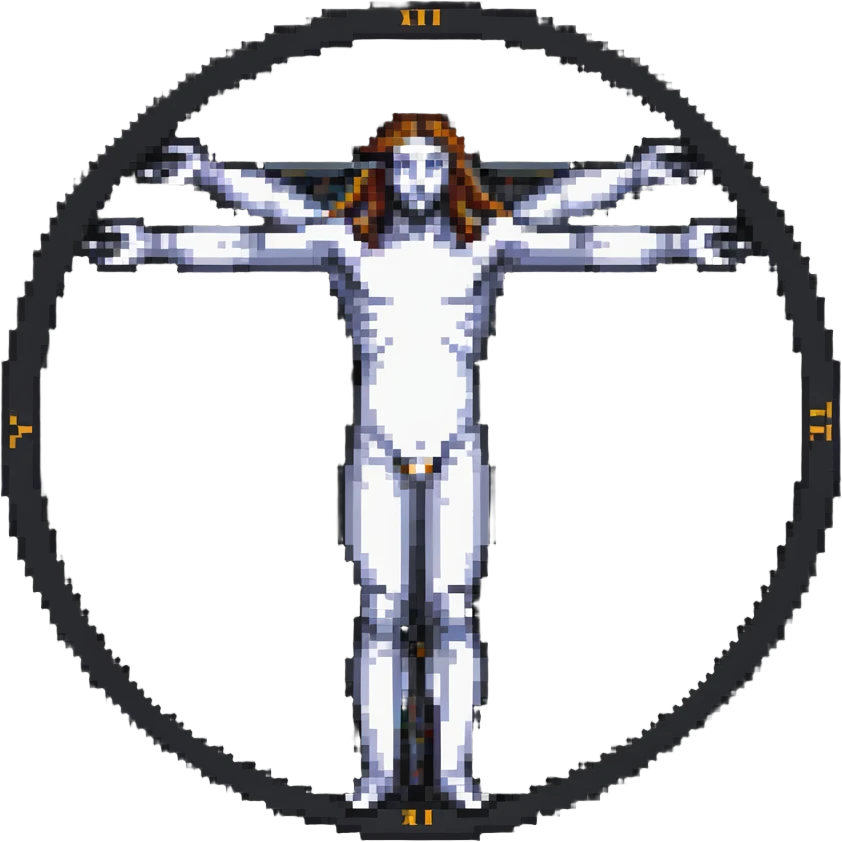 Vitruvian Man drawing by Leonardo da Vinci emoji