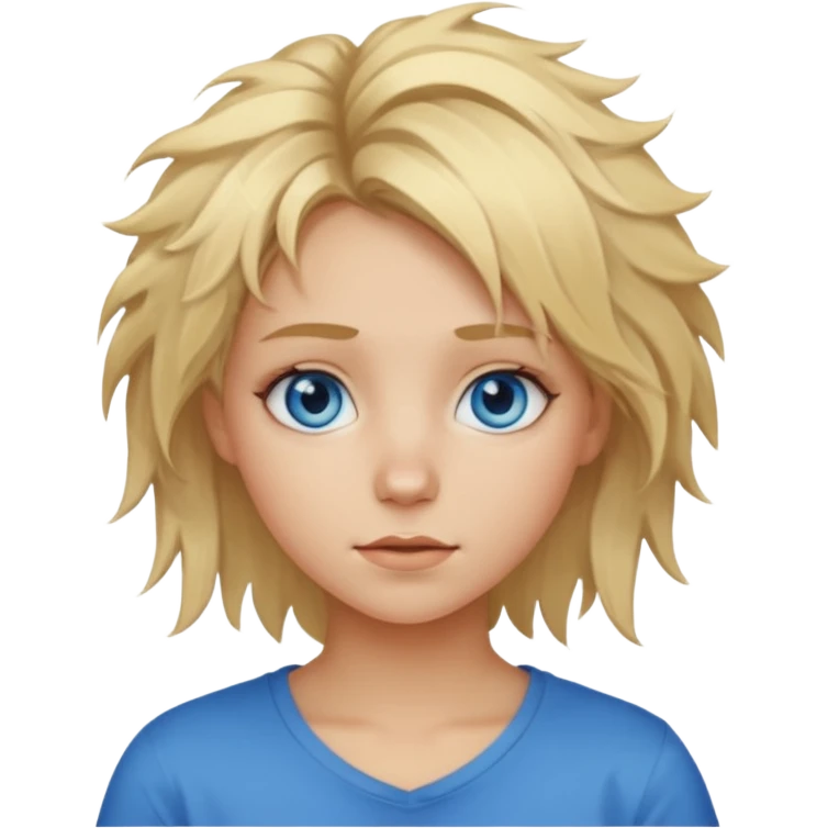 blonde girl, with messy hair emoji