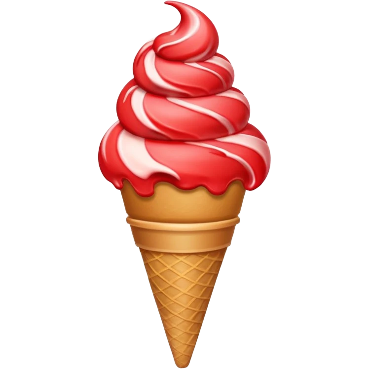Red ice cream in a cone emoji