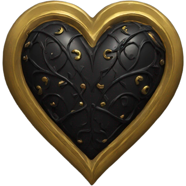 Black gold gothic heart emoji