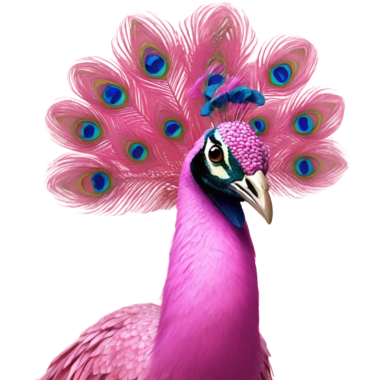 A pink peacock ￼ emoji