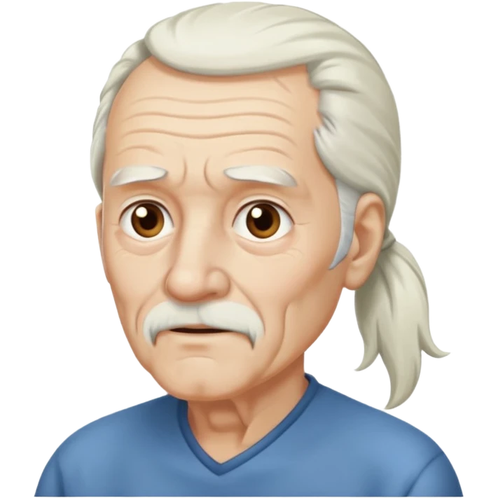 Old man with long white pony tail emoji