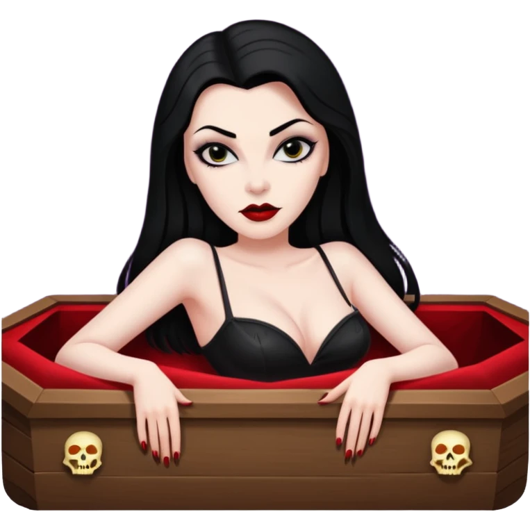 Vampira mulher bonita sexy em seu caixão  emoji